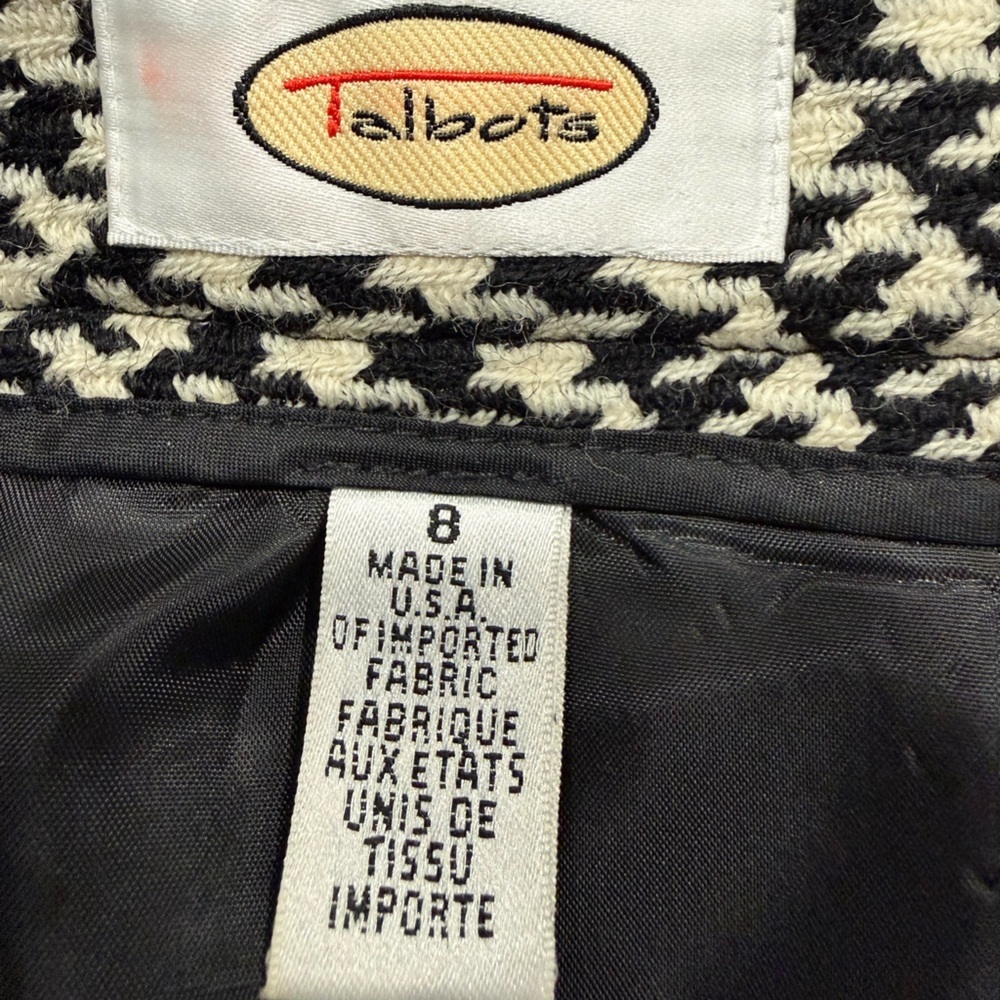 Talbots Vintage Houndstooth 100% Wool Skirt - Picture 10 of 11